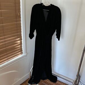 Vintage 1940’s Black Velvet Long Dress